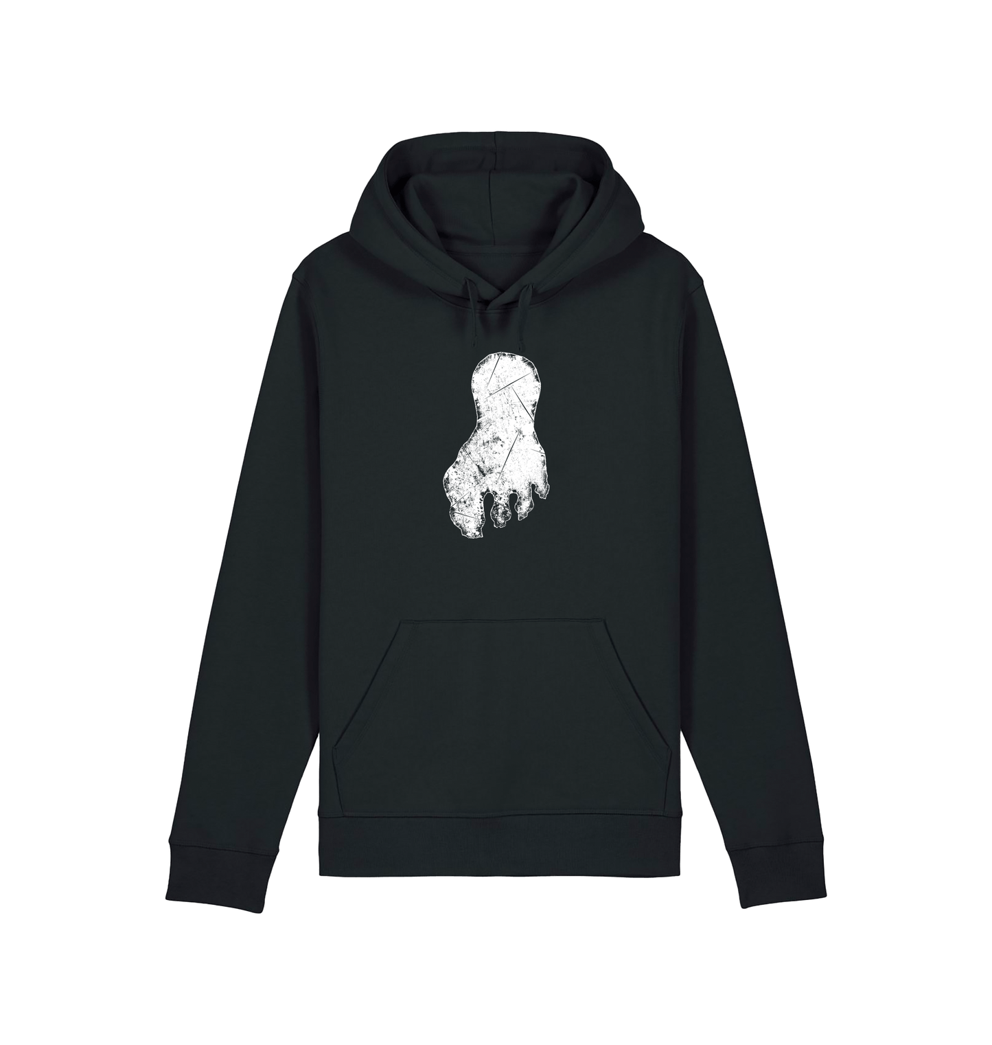 Black Printed Hoody Front