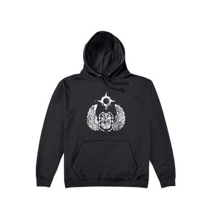 Deep Black Printed Hoody Front