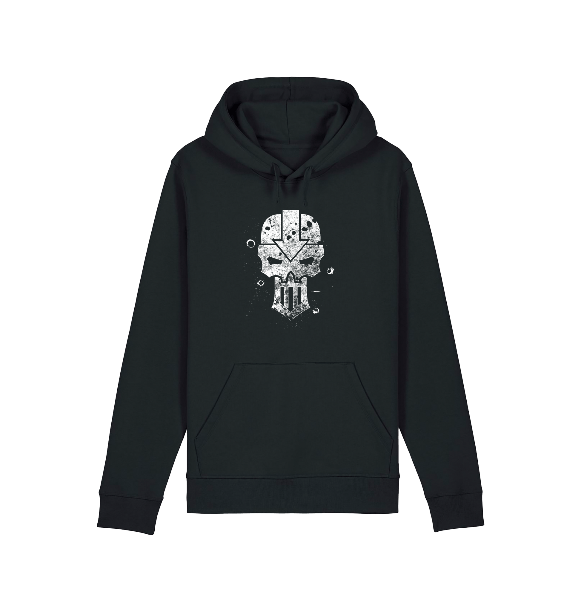 Black Printed Hoody Front