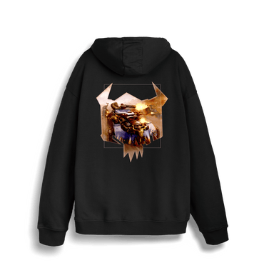 Black Printed Sweater Back