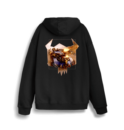 Black Printed Sweater Back