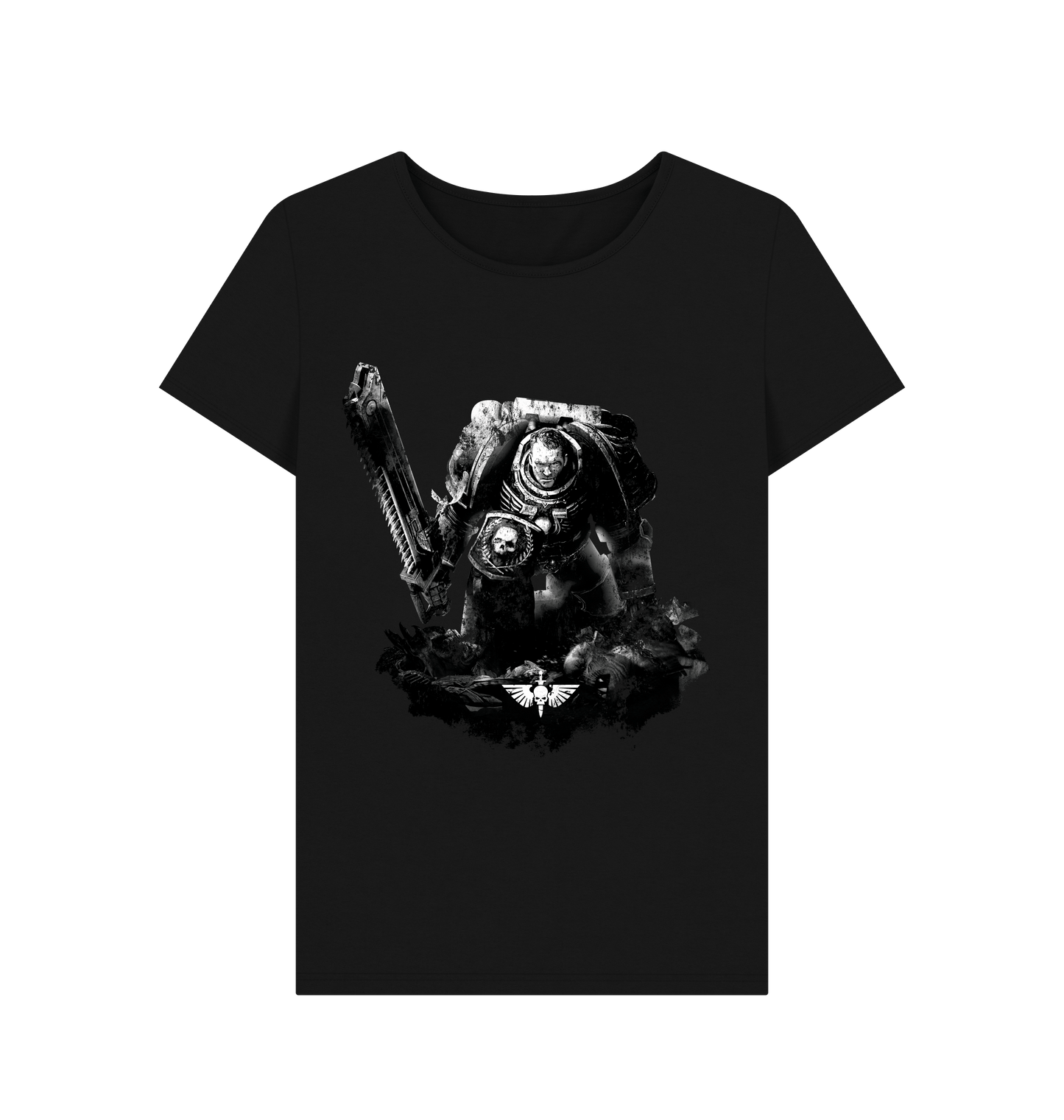 Black Warhammer 40,000: Space Marine Titus Fitted T Shirt