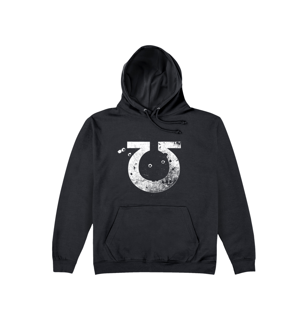 Deep Black Printed Hoody