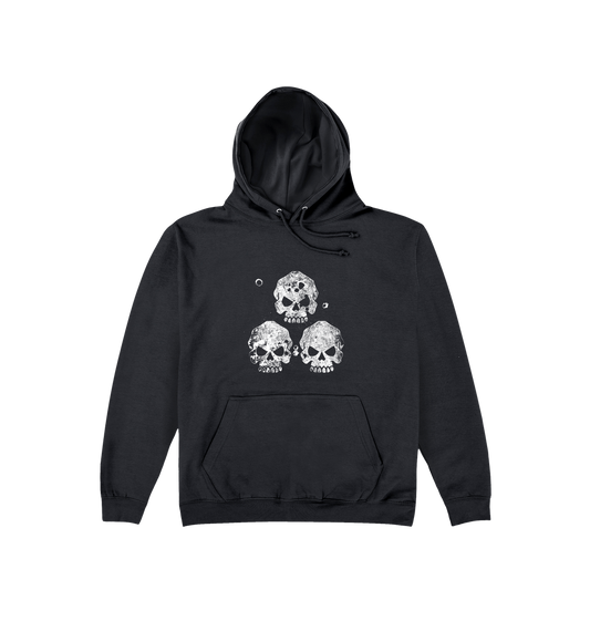 Deep Black Printed Hoody