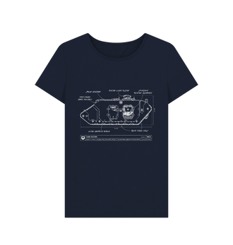 Navy Blue Ultramarines Land Raider Fitted T Shirt