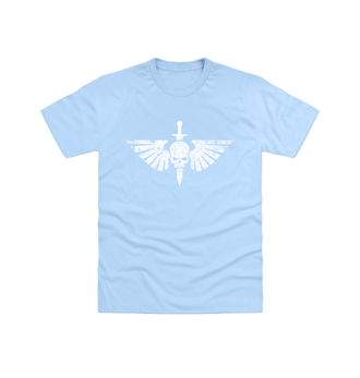 Light Blue Space Marines Battleworn Insignia T Shirt