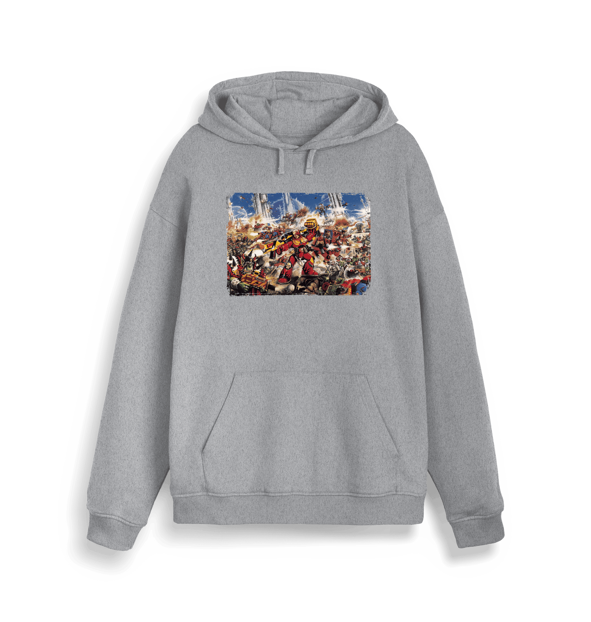 Heather Grey Printed Sweater Front