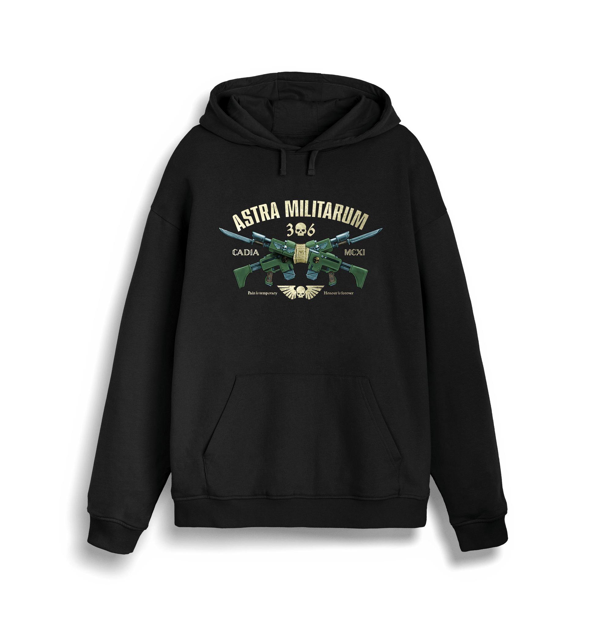 Black Printed Sweater Front