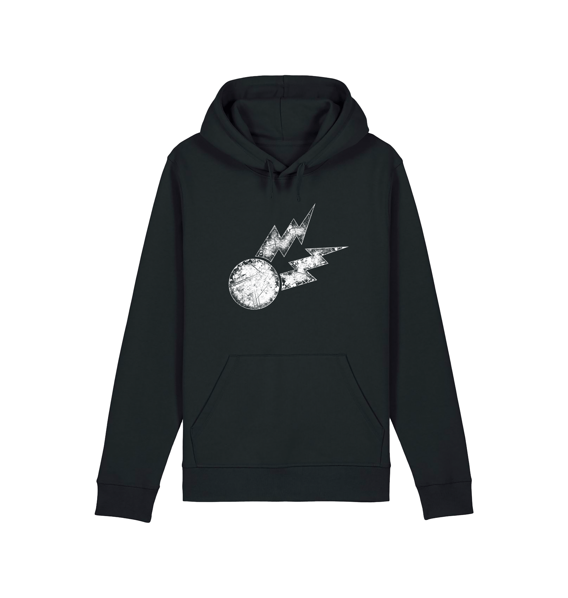 Black Printed Hoody Front