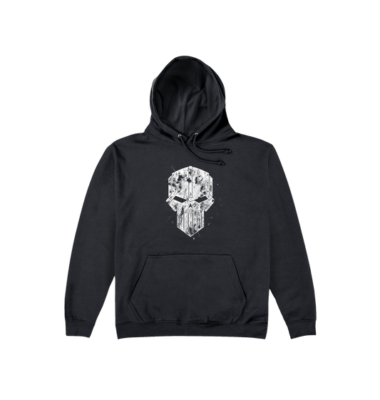 Deep Black Printed Hoody Front