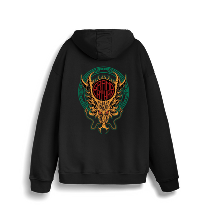 Black Printed Sweater Back