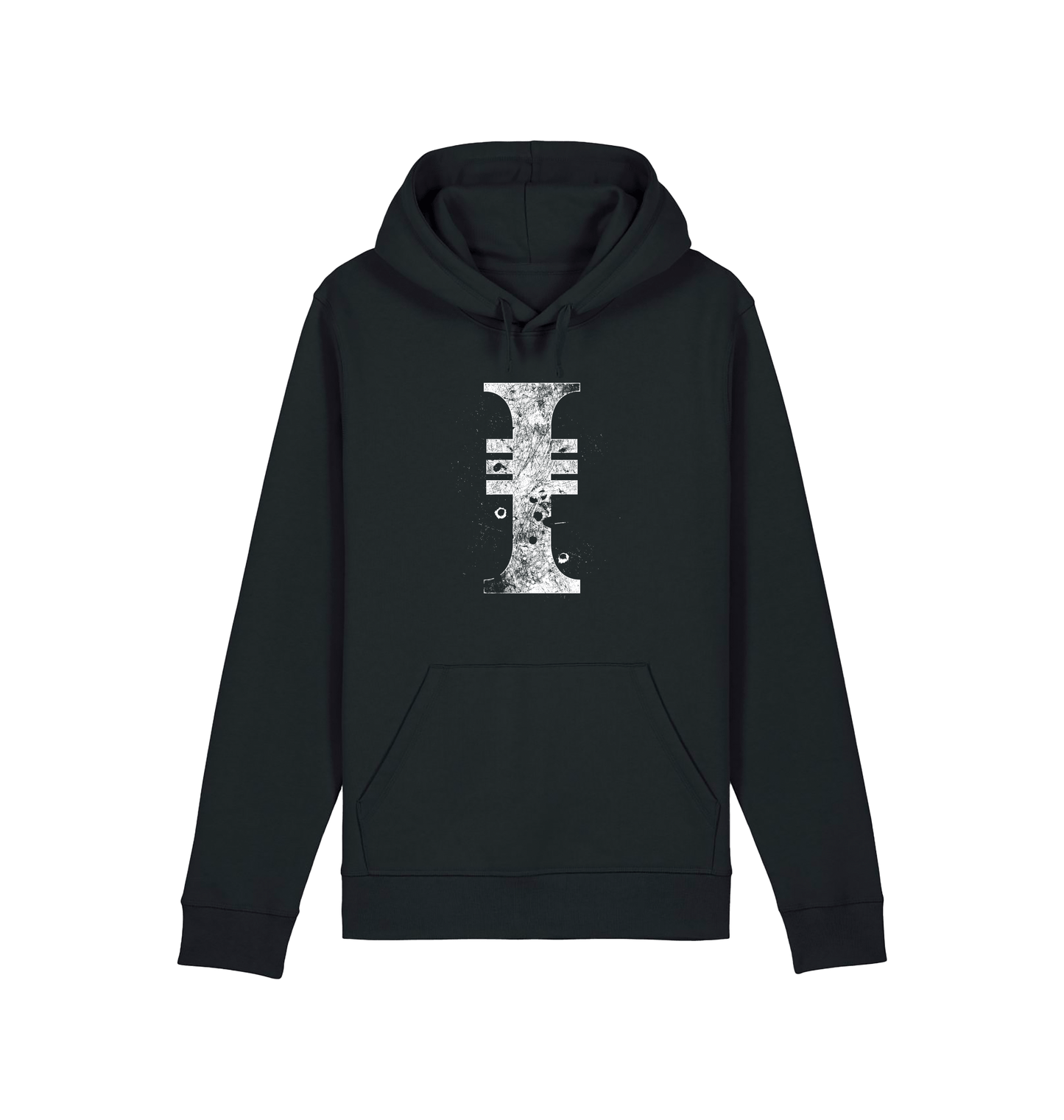 Black Printed Hoody Front