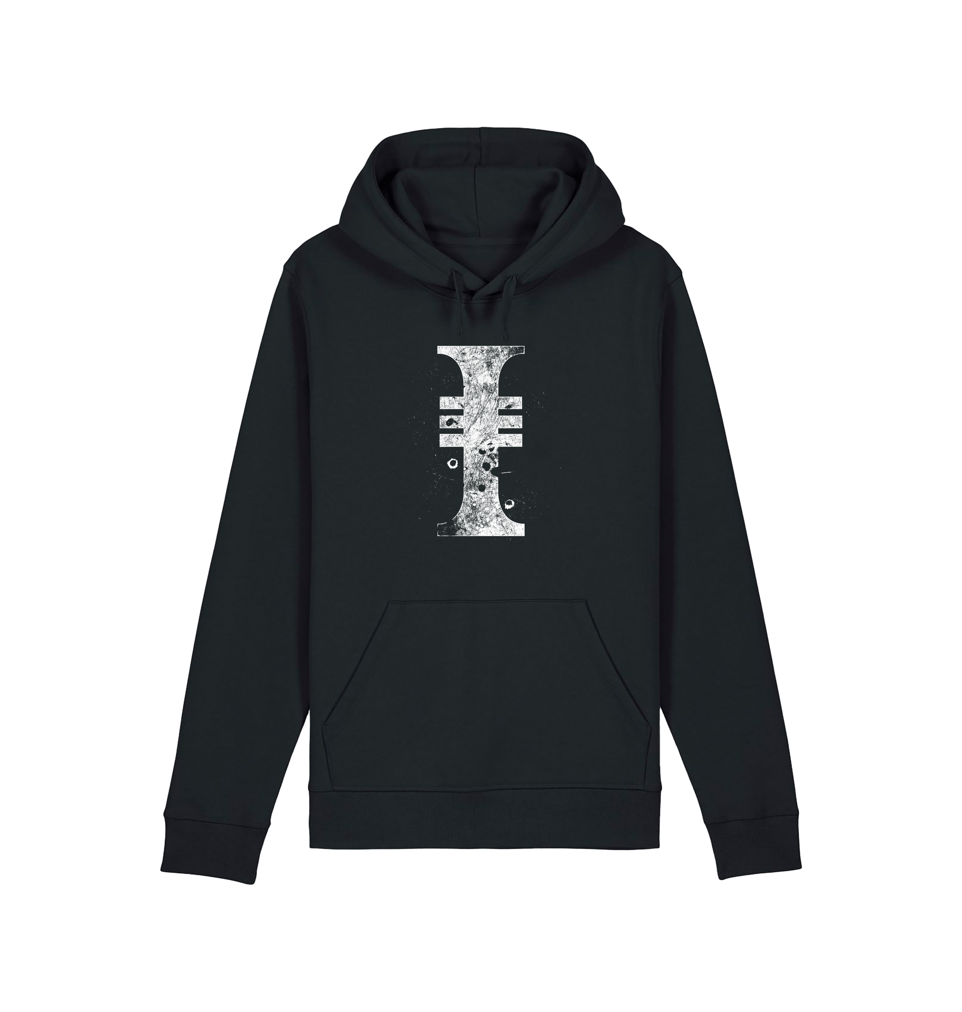 Black Printed Hoody Front