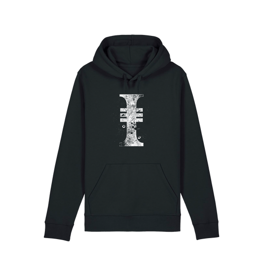 Black Printed Hoody Front