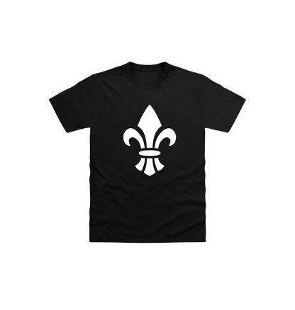Black Printed Kids T-Shirt Front
