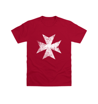 Cardinal Red Black Templars Battleworn Insignia T Shirt