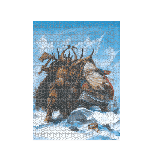 White White Dwarf Grombrindal Vs Harald Hammerstorm 1000 Piece Jigsaw Puzzle