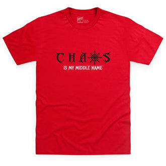 Chaos Is My Middle Name Kids Red T Shirt