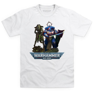Primaris Lieutenant vs Necron Warrior White T Shirt